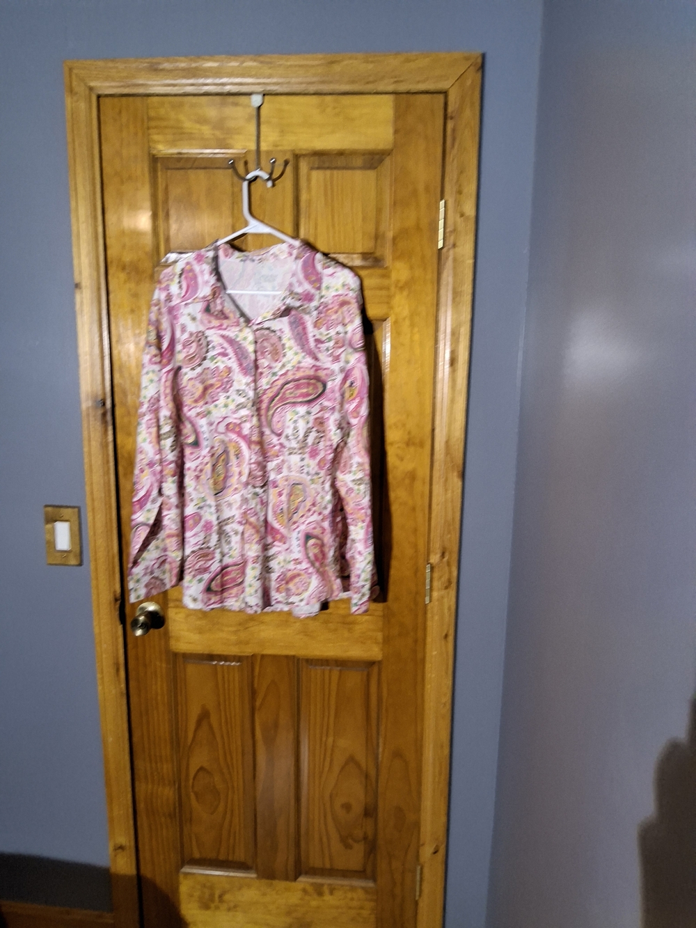 Pink Paisley Button-Up Blouse